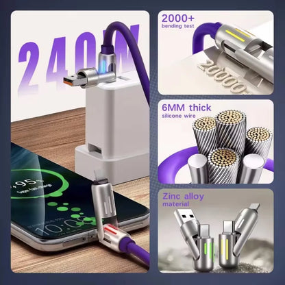 4-in-1 Multi Charging Cable with LED Indicators