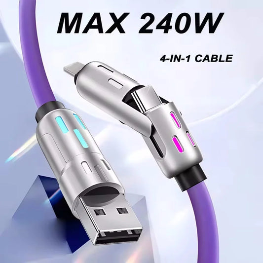4-in-1 Multi Charging Cable with LED Indicators